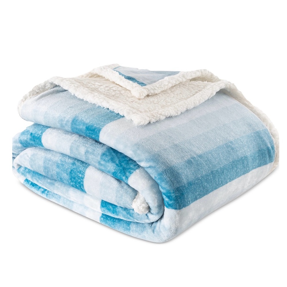Holiday Collection Velvety Checkered blanket from Berkshire. - Picture 8 of 12